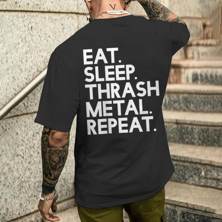 Eatleep Thrash メタルリピート 音楽 メンズTシャツ バックプリント 彼への贈り物
