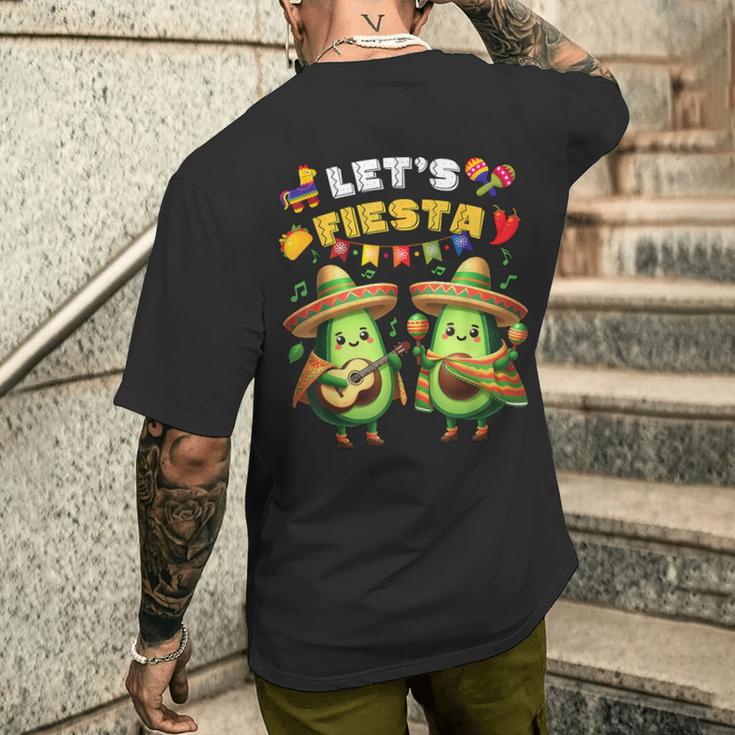 Lets Fiesta 5 De Mayo ポンチョ アボカド メキシカン パーティー メンズ レディース メンズTシャツ バックプリント 彼への贈り物