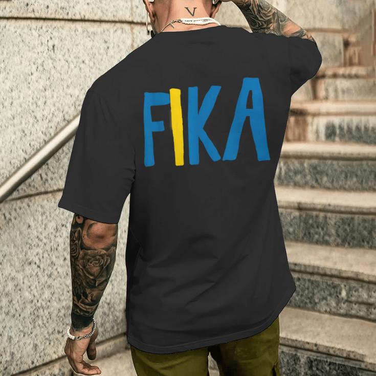 Fikaweden 面白いワードゲーム スウェーデン語 メンズTシャツ バックプリント 彼への贈り物