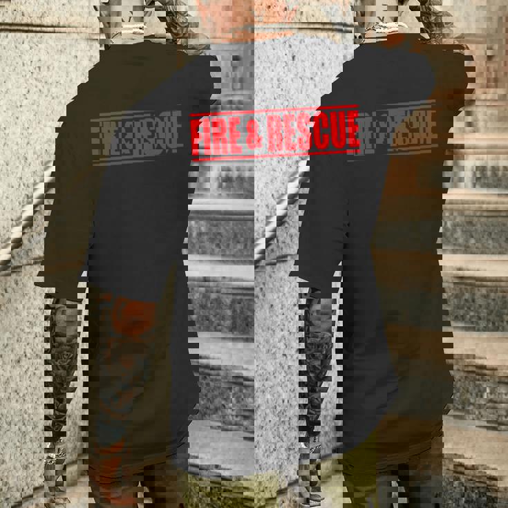 Fire And Rescue 消防士 コスチューム ユニフォーム メンズTシャツ バックプリント 彼への贈り物