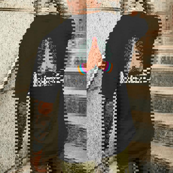 Fold Your Hands 瞑想 ナマステ メンズTシャツ バックプリント 彼への贈り物