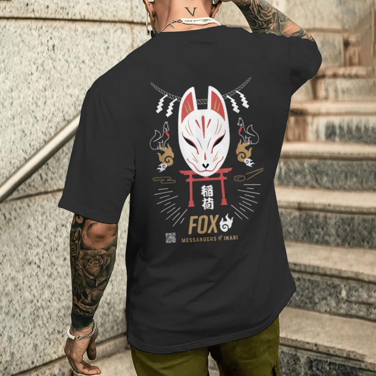 Fox 稲荷神の使者 メンズTシャツ バックプリント 彼への贈り物
