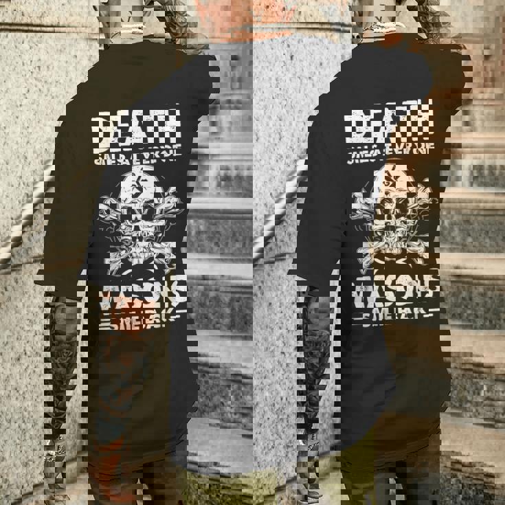 Freemasonkull Quote Deathmiles Mason ユーモア フリーメイソン メンズTシャツ バックプリント 彼への贈り物