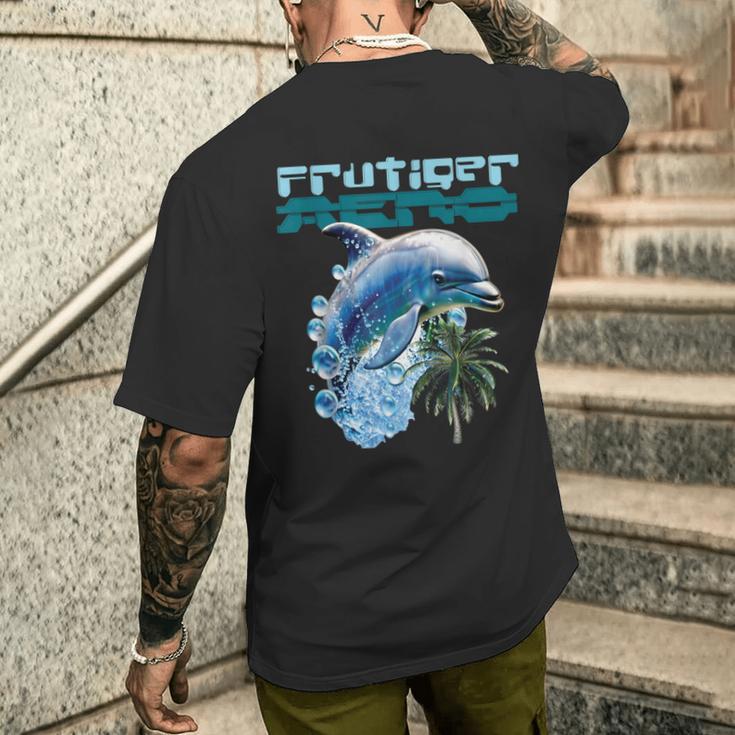 Frutiger Aeroplashy Dolphin Y2k 美的グラフィックデザイン メンズTシャツ バックプリント 彼への贈り物