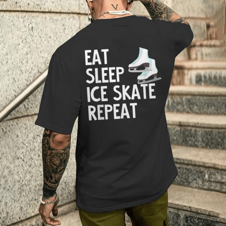 Eatleep Icekate Repeat フィギュアスケート メンズTシャツ バックプリント 彼への贈り物