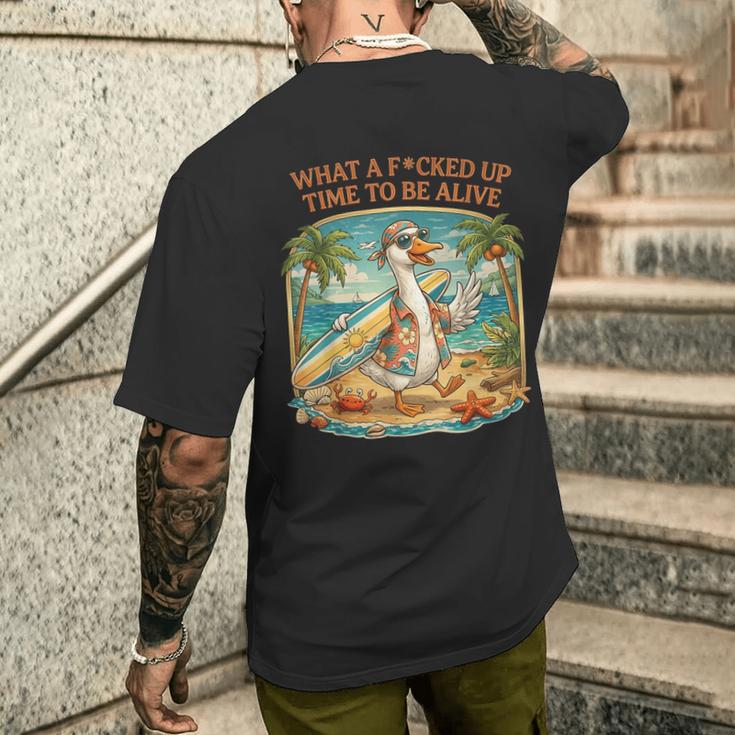 Gooseurf Beachummer なんてワイルド・タイム・ア・ワイルド・タイム・ア・アライブだ メンズTシャツ バックプリント 彼への贈り物