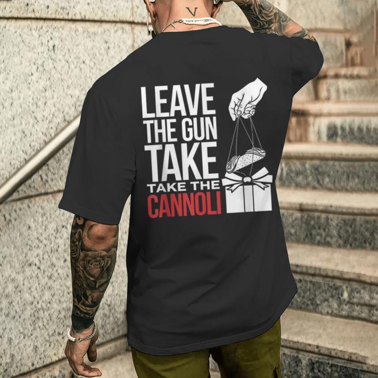 Leave The Gun Take The Cannoli メンズ レディース イタリア国旗 メンズTシャツ バックプリント 彼への贈り物