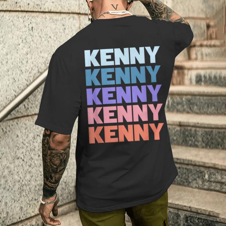Modern Repeated Text Kenny メンズTシャツ バックプリント 彼への贈り物