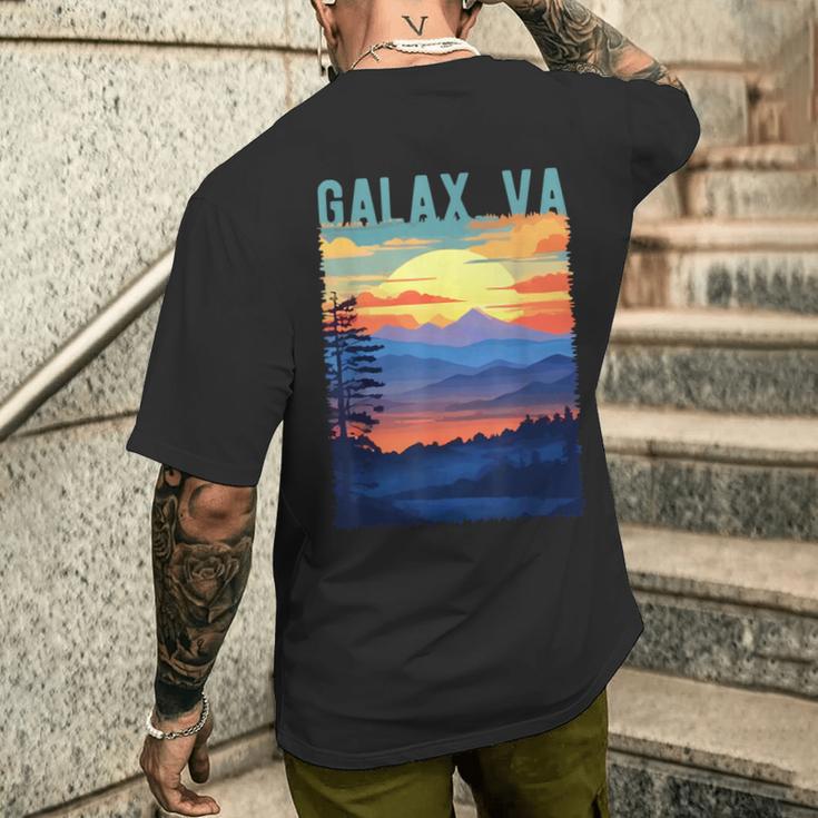 Galaxirginia Usa 山景色 サンセットスタイルデザイン メンズTシャツ バックプリント 彼への贈り物