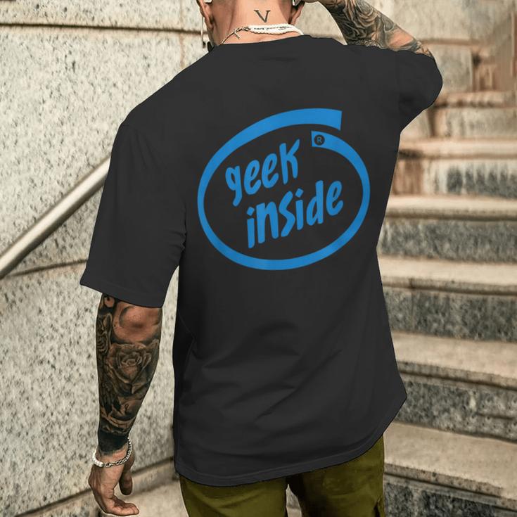 Geek Inside Eccentric Intellectual Tech メンズTシャツ バックプリント 彼への贈り物