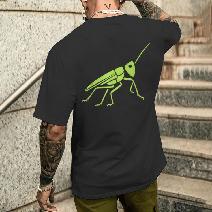 Grasshopper ミニマリストのバッタかわいい昆虫小さなバッタ メンズTシャツ バックプリント 彼への贈り物
