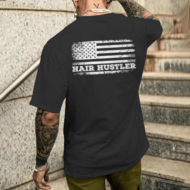 Hair Hustler アメリカ国旗 ヘアスタイリスト バーバー Usa メンズ レディース メンズTシャツ バックプリント 彼への贈り物