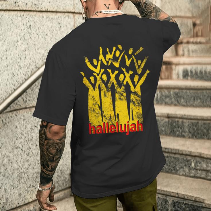 Hallelujah ゴスペル合唱団 歌手 メンズTシャツ バックプリント 彼への贈り物