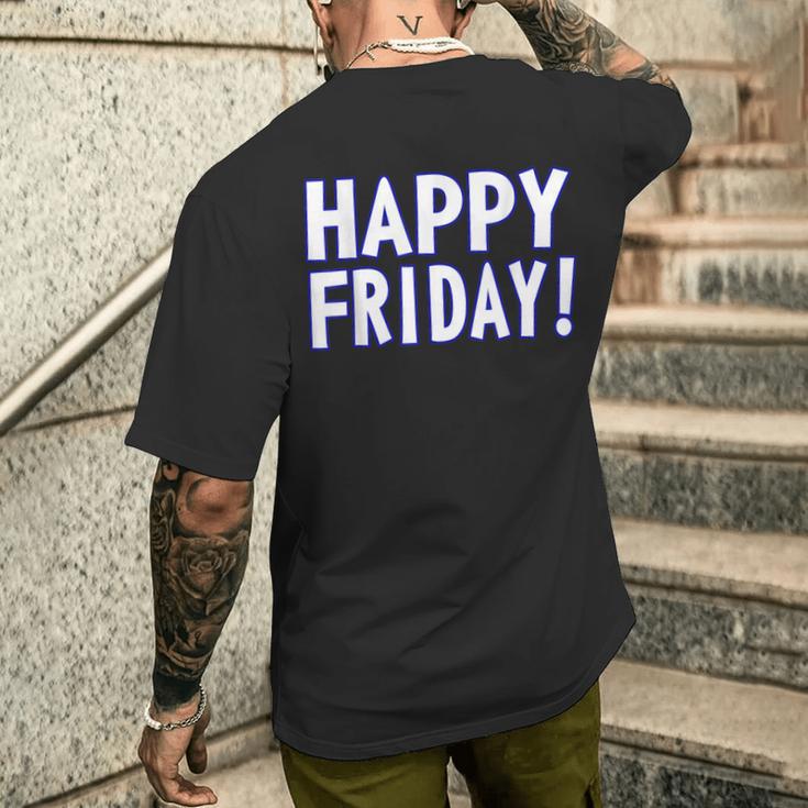 Happy Friday Tgif、週末のお祝い、仕事場。 メンズTシャツ バックプリント 彼への贈り物