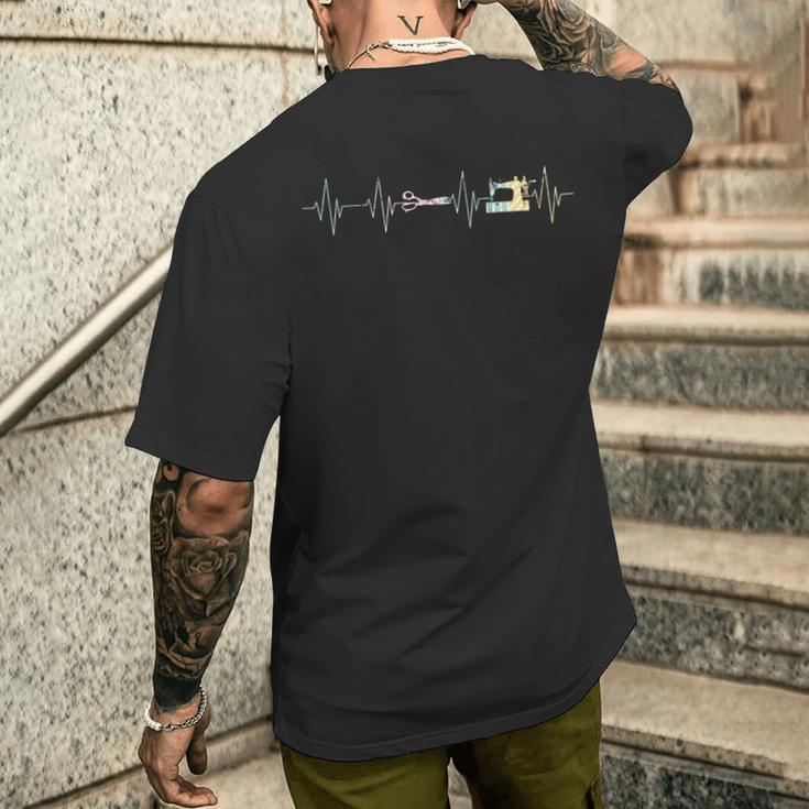 Heartbeat ミシンキルティングミシン。 メンズTシャツ バックプリント 彼への贈り物