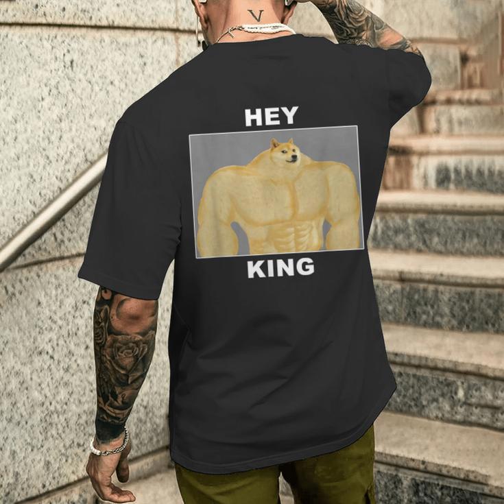 Hey Kingwole Doge Meme メンズTシャツ バックプリント 彼への贈り物