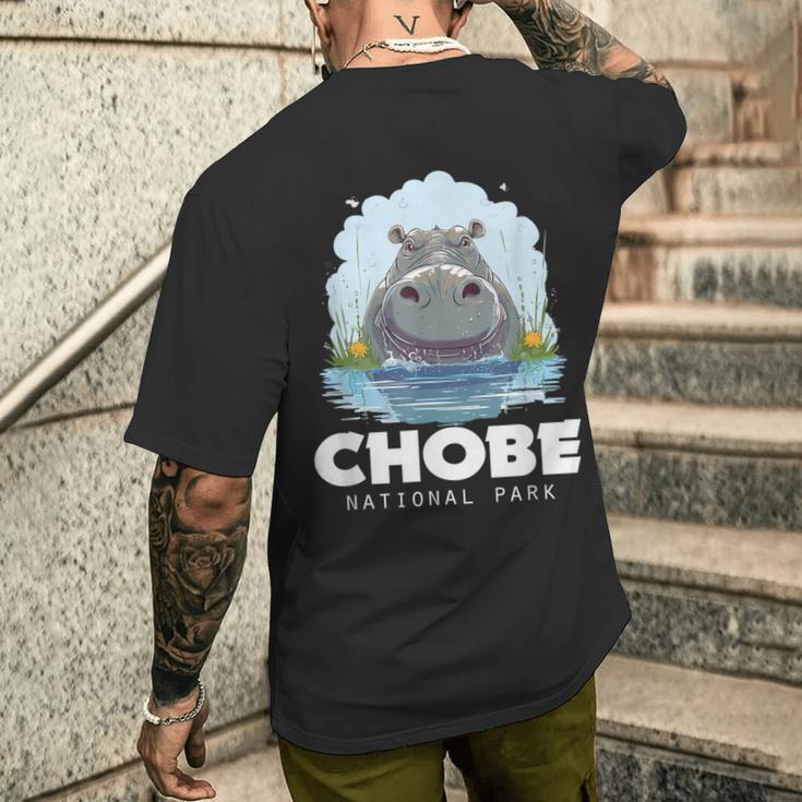 Hippo アフリカンサファリ チョベ国立公園 お土産 メンズTシャツ バックプリント 彼への贈り物
