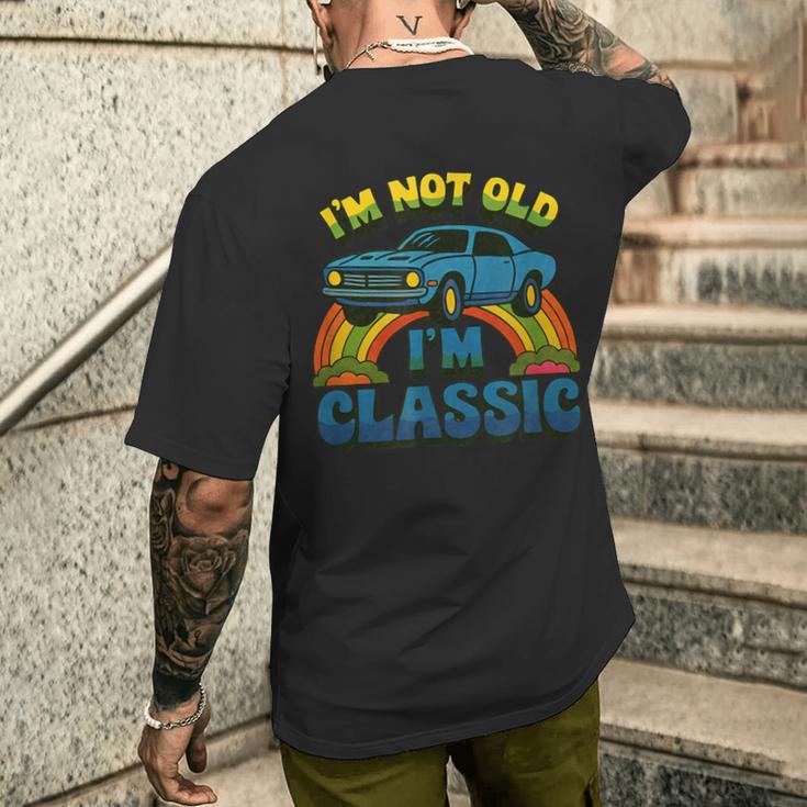 I'm Not Old I'm Classic ビンテージカー 誕生日デザイン メンズTシャツ バックプリント 彼への贈り物