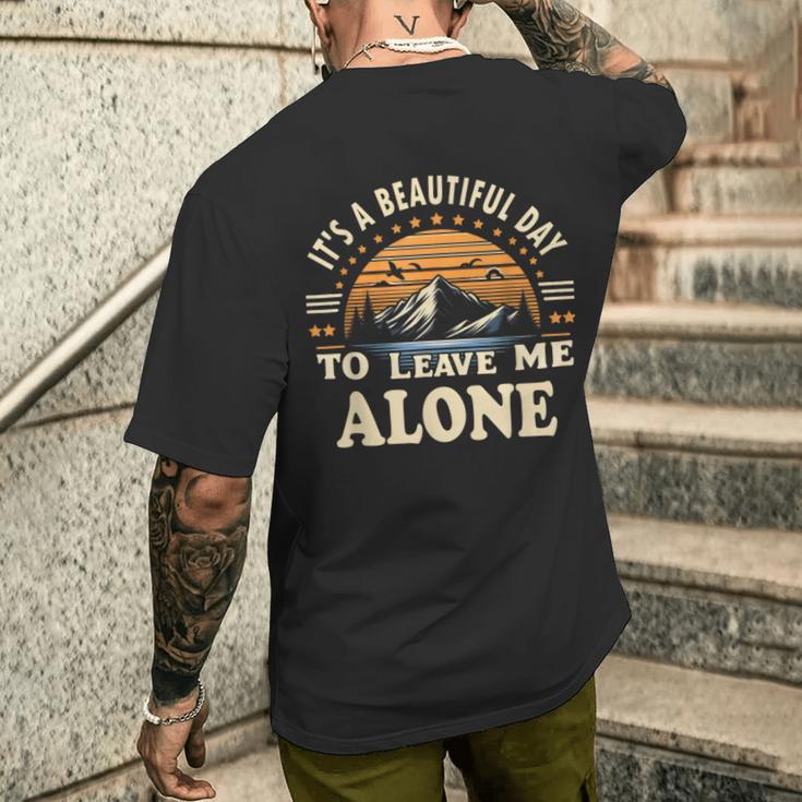 It's A Beautiful Day To Leave Me Alone Inrovert メンズTシャツ バックプリント 彼への贈り物