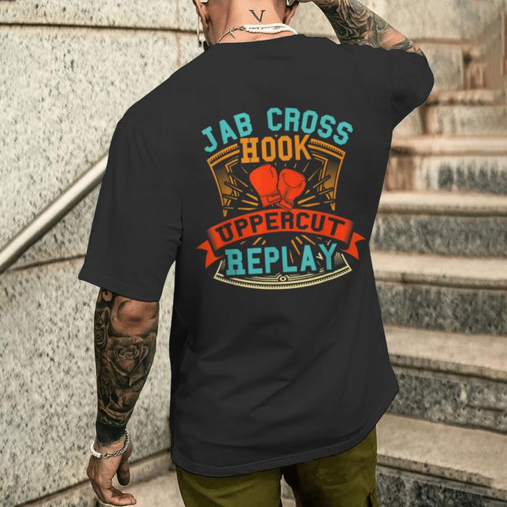 Jab クロスフック アッパーカット リプレイ トレーニング衣装 メンズTシャツ バックプリント 彼への贈り物