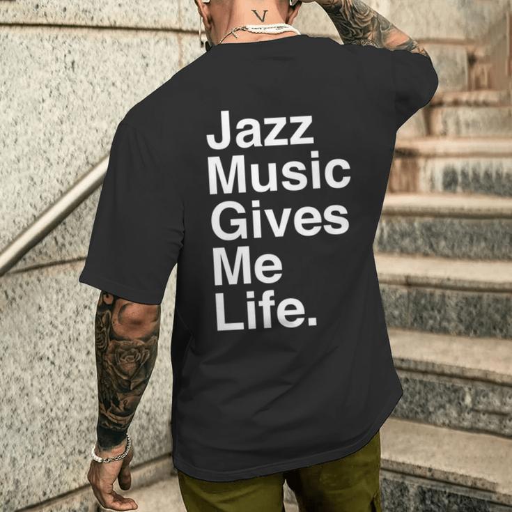 Jazz Music Gives Me Life Quote 長袖tシャツ メンズTシャツ バックプリント 彼への贈り物
