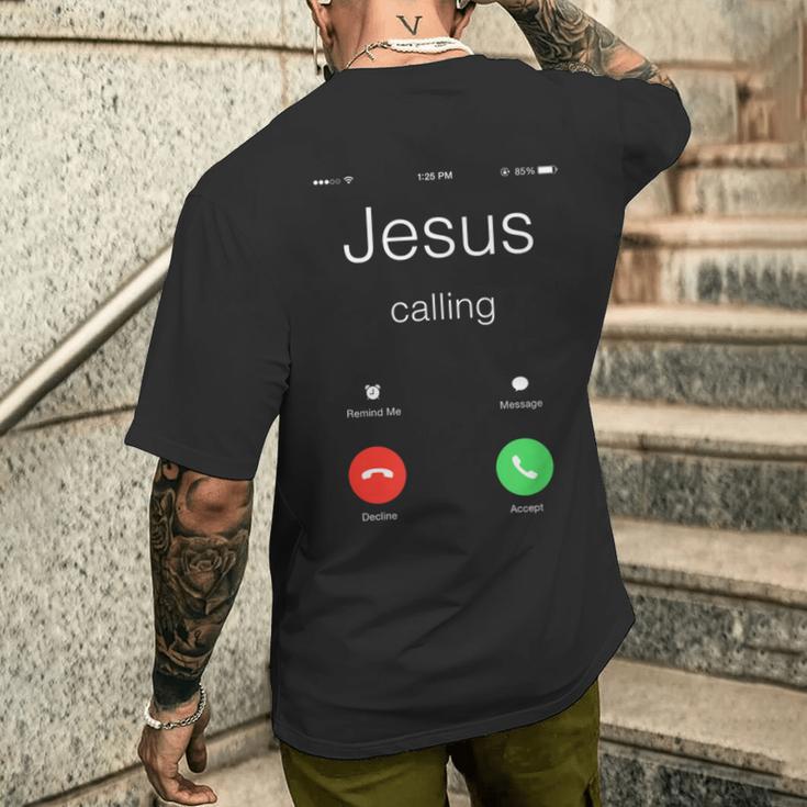 Jesus Calling Jesus Phone クリスチャンtシャツ メンズTシャツ バックプリント 彼への贈り物