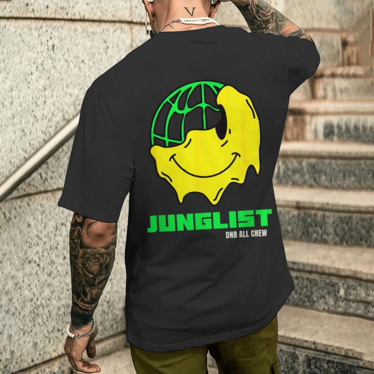 Junglist ドラムとベース Dnb スマイリー メンズTシャツ バックプリント 彼への贈り物
