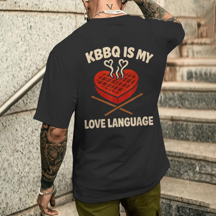 Kbbq 韓国料理 面白い 食通 K ドラマ デート プルコギ メンズTシャツ バックプリント 彼への贈り物