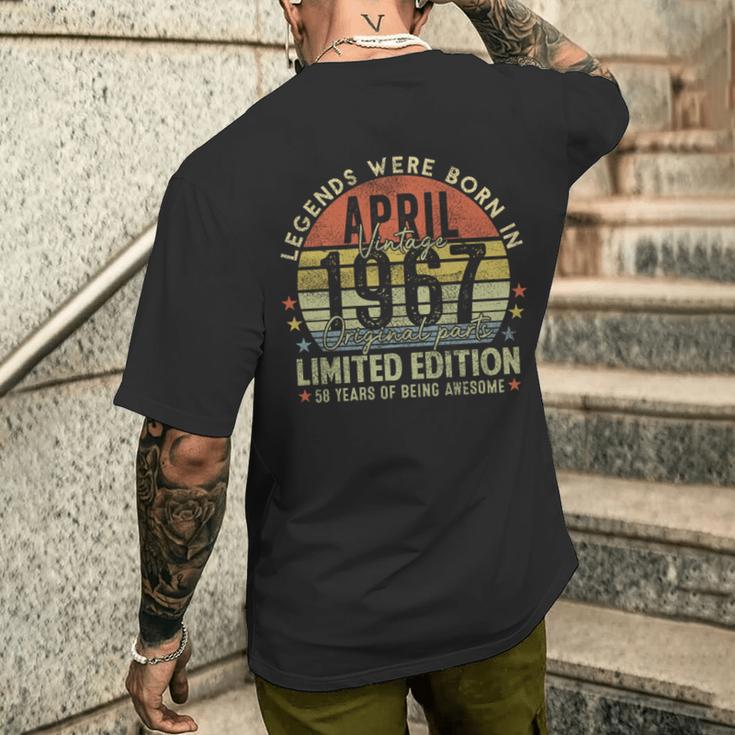Legendince April 1967Intage 58Th Birthday Made In 1967 長袖tシャツ メンズTシャツ バックプリント 彼への贈り物