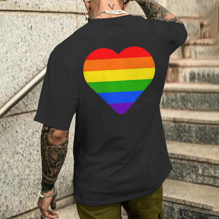 Lgbt レインボーウィングス フラッグ ハート ゲイ バイ ラブ プライド月間 Lgbtq メンズTシャツ バックプリント 彼への贈り物