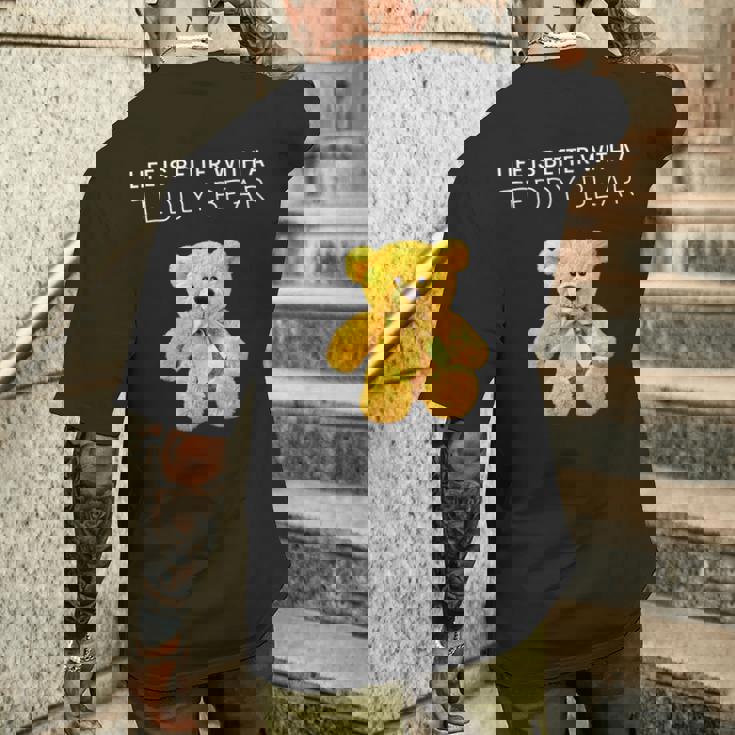 Life Is Better With A Teddy Bear All Life Matters テディベア メンズTシャツ バックプリント 彼への贈り物