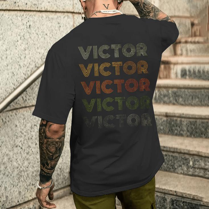 Love Heartictor グランジヴィンテージスタイル ブラック ビクター メンズTシャツ バックプリント 彼への贈り物