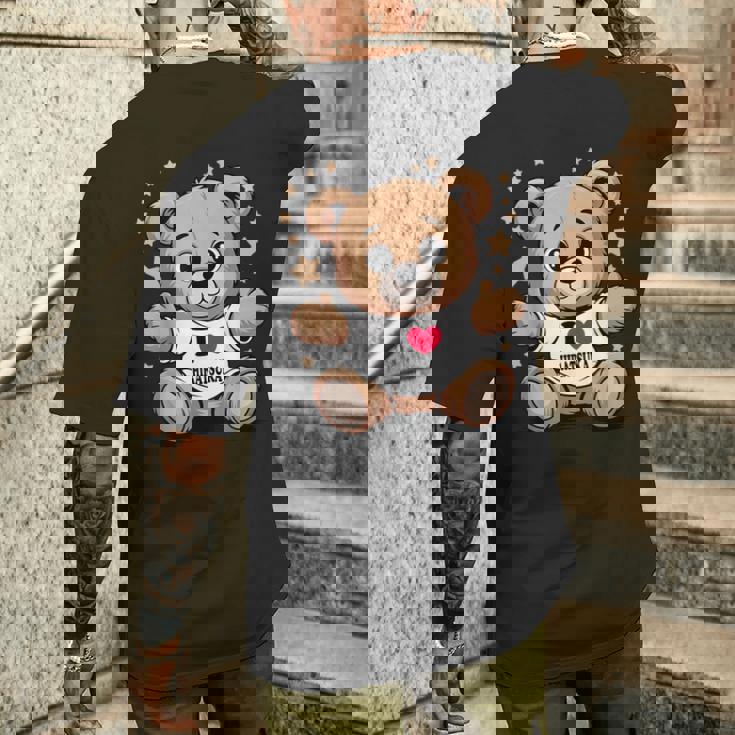 I Love Hiratsuka Teddy Bear 平塚テディベア大好き メンズTシャツ バックプリント 彼への贈り物