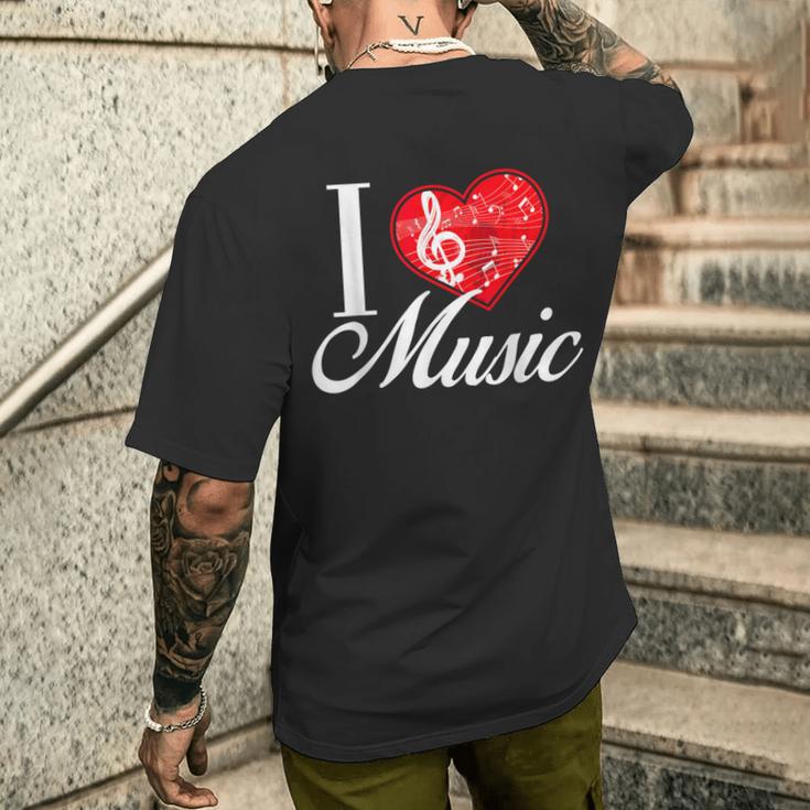 I Love Music D001-0095A メンズTシャツ バックプリント 彼への贈り物