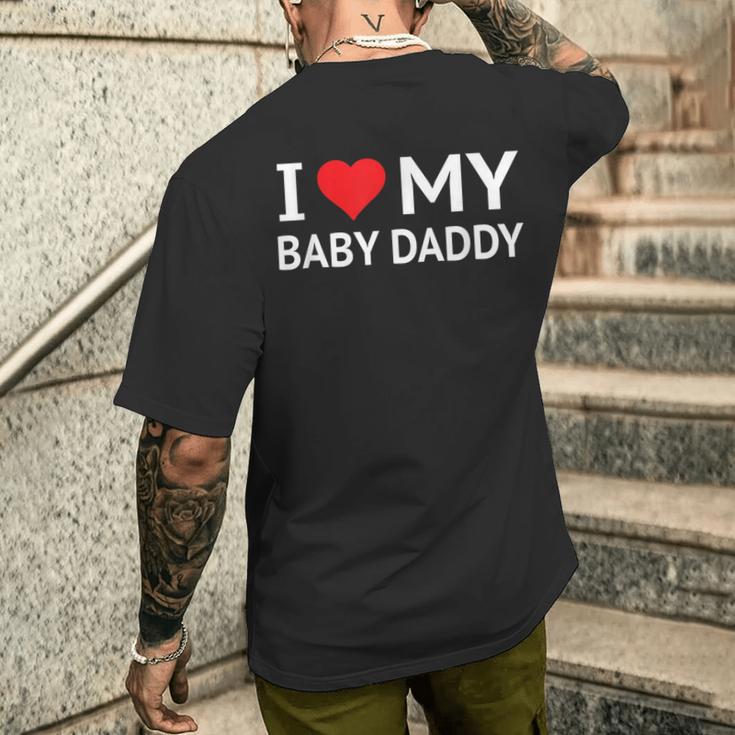 I Love My Baby Daddy メンズTシャツ バックプリント 彼への贈り物