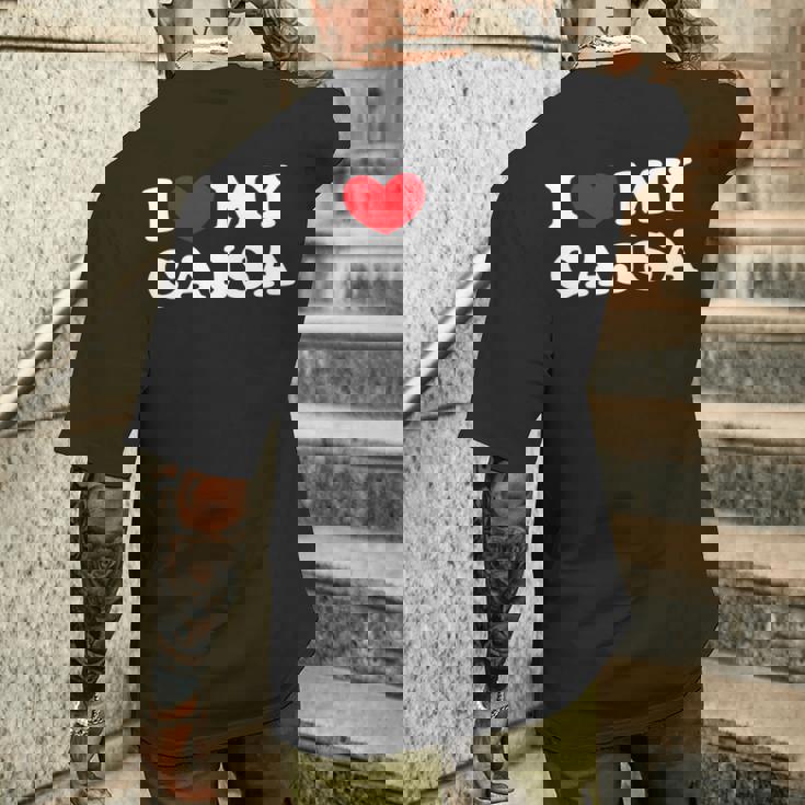 I Love My Cajsa アイ・ラブ・マイ・カジサ 長袖tシャツ メンズTシャツ バックプリント 彼への贈り物