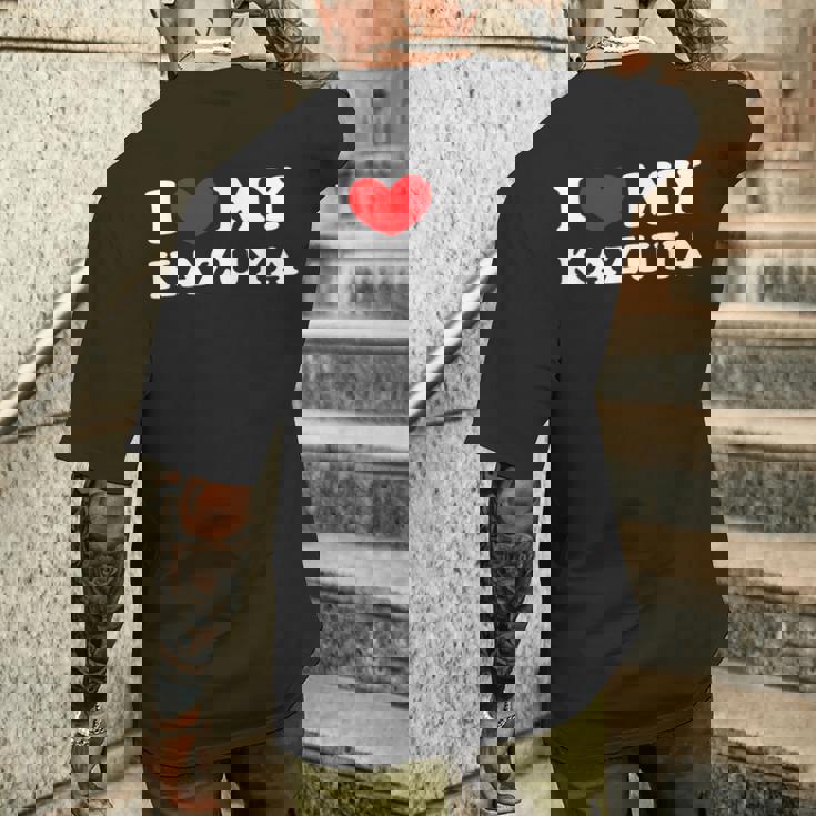 I Love My Kazuya 私はカズヤを愛しています メンズTシャツ バックプリント 彼への贈り物