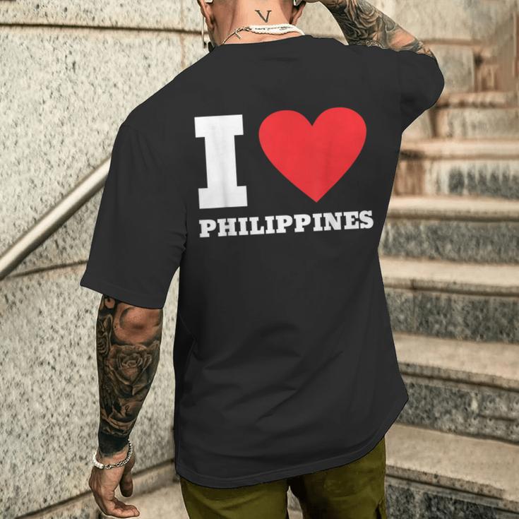 I Love Philippines I Heart Philippines 家族旅行 メンズTシャツ バックプリント 彼への贈り物
