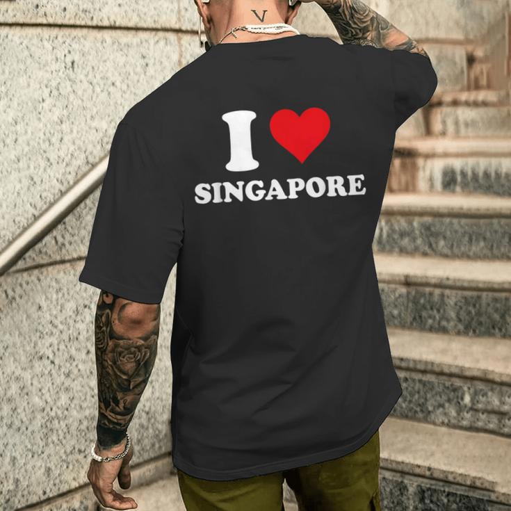 I Loveingapore Heart シンガポールギフト メンズTシャツ バックプリント 彼への贈り物