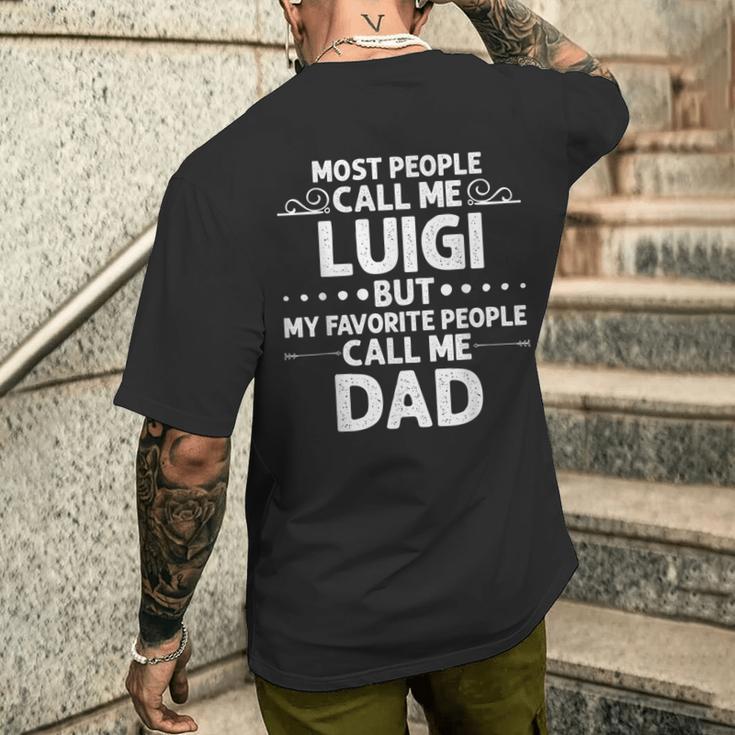 Luigi Nome Regalo Divertente Per La Festa Del Papà T-shirt da uomo con stampa posteriore Regalos para él
