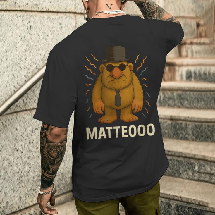 Matteooo イタリアンブレインロットミーム – シュールなaiクリーチャー メンズTシャツ バックプリント 彼への贈り物