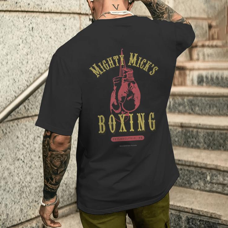 Mighty Mick's ボクシングジム ヴィンテージ アンティーク調 色あせ メンズTシャツ バックプリント 彼への贈り物