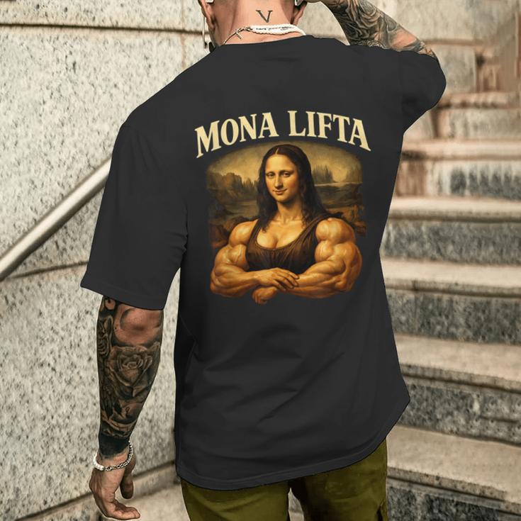 Mona Lifta マッスル モナリザ ジム ユーモア メンズTシャツ バックプリント 彼への贈り物