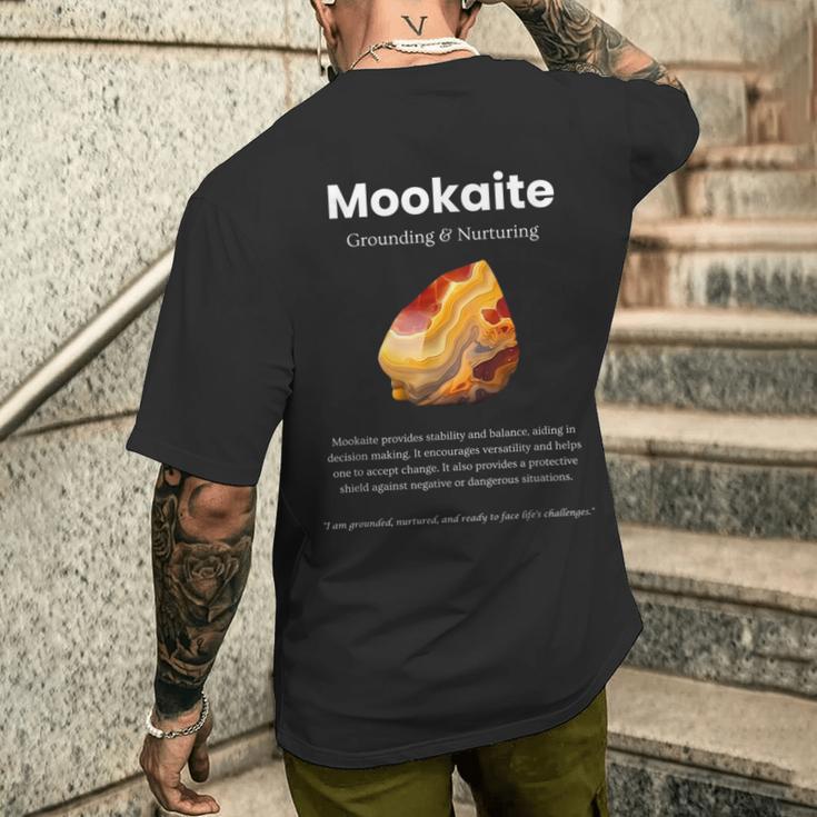 Mookaite ジェムストーンの意味 メンズTシャツ バックプリント 彼への贈り物