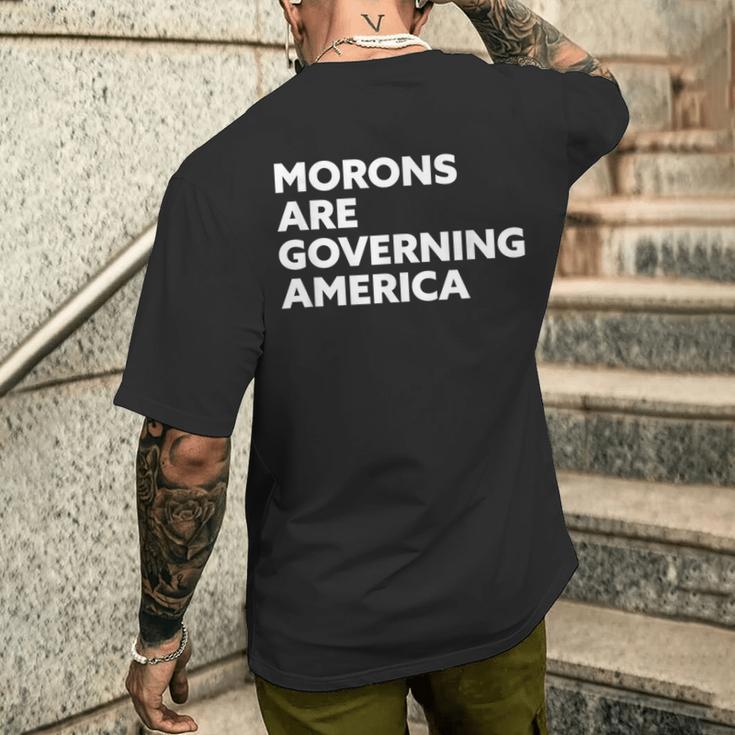 Morons Are Governing America メンズTシャツ バックプリント 彼への贈り物