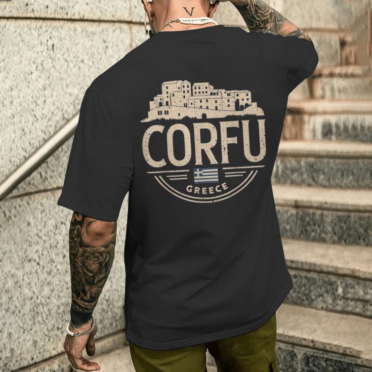 Motif Graphiqueintage De Corfou En Grèce T-shirt imprimé au dos Cadeaux pour lui