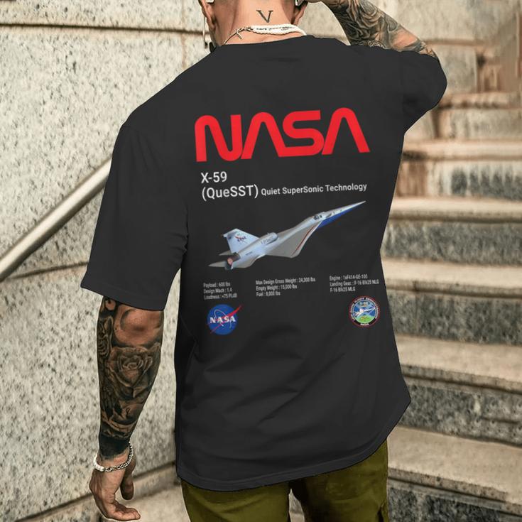 Nasa X-59 Quiet-Supersonic-Technology（Quesst メンズTシャツ バックプリント 彼への贈り物