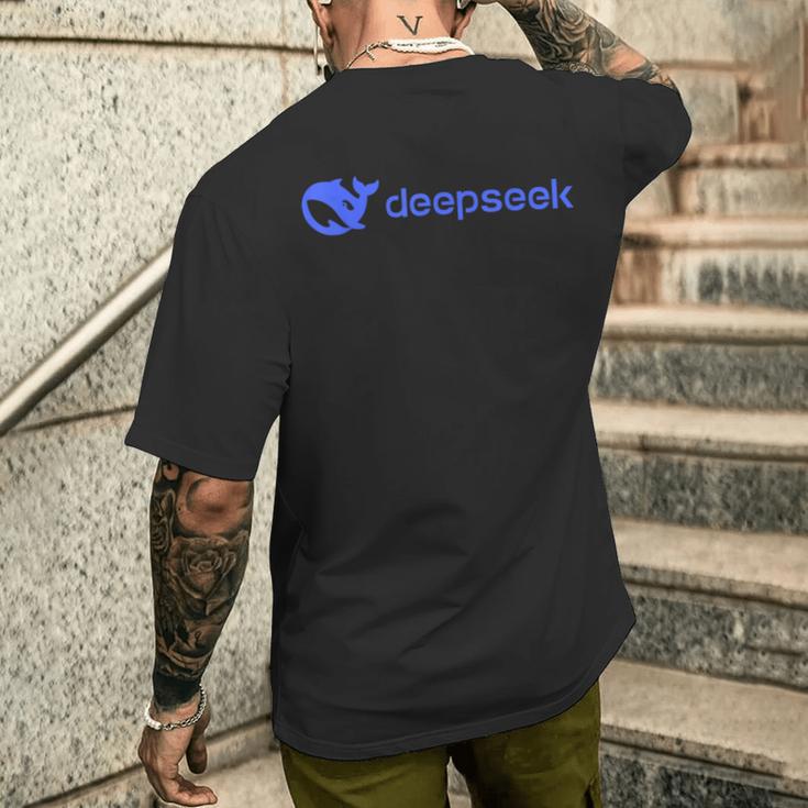 Nerdy Deepseek Ai 人工知能 コンピューター オタク メンズTシャツ バックプリント 彼への贈り物