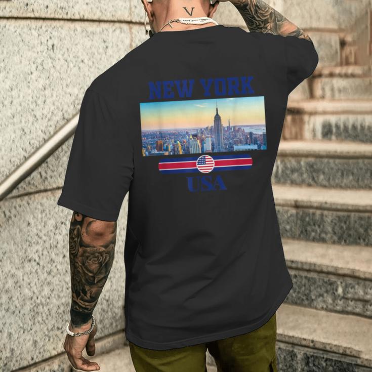 New York Citykyline New York New York City メンズTシャツ バックプリント 彼への贈り物