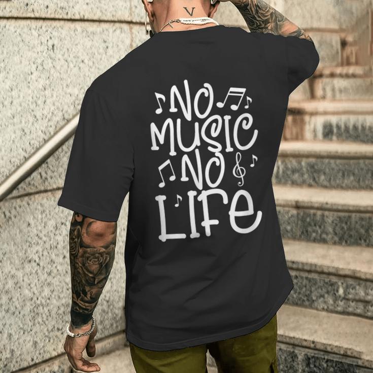 No Music No Life ミュージシャン Djバンド 音符 メンズTシャツ バックプリント 彼への贈り物